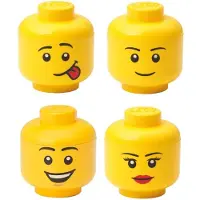 LEGO Opbergbox Lego Storage Head Mini Set Bright Yellow (4-Delig)