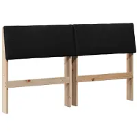 vidaXL Gestoffeerd hoofdbord Zwart 140 cm Massief grenenhout