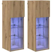 vidaXL Wandkasten voor tv 2 st Artisan Eiken Bewerkt hout