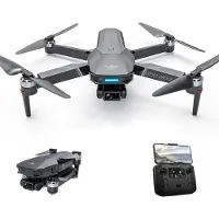LUXWALLET DarkScout Drone – 3-Axis Gimbal + EIS Stabilisatie - 5G FPV – 3000m Bereik – GPS – 30 min Vliegtijd – Brushless – Opvouwbaar – Night-Ops Performance + 2x Accu