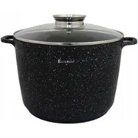Elitehoff Grote Marmite 10L Zwart Steen Aluminium met Deksel - 28cm