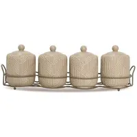 Maestro GEOMETRY BEIGE Keramiek Kruidenpotjes Set (4 stuks)