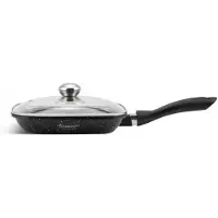 Zilner Grillpan met Steenlook Coating 28cm met Deksel -