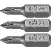 Sthor Schroefbits PH0 25mm 1/4" CrV6150 3 Stuks