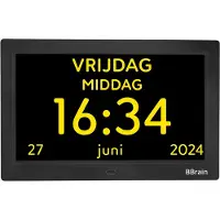 BBrain Basic - Digitale Dementieklok 10 inch || 21 verschillende herinneringen || Medicatieherinnering || Alarmfunctie || Afstandsbediening || Zwart