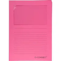 Q-CONNECT L-map met venster | 120 g/mÂ² | A4 | pak van 100 stuks | roze