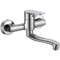 Hydroland Nero B644 Wandkraan Keuken Zwart Chroom 35mm Keramisch
