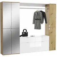 Furnilux Projektx garderobe-opstelling eiken decor, spiegel