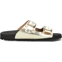 Lina Locchi Dames Slippers 2 Gesp Slipper Met Studs - Goud - Maat 39