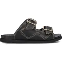Lina Locchi Dames Slippers Led 2 Band Slipper Met Stiksels - Zwart - Maat 36