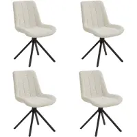 Wow Eetkamerstoelen – Vergaderstoelen – Stoelen – Draaibaar – Set van 4 – Taupe – Comfortabele Stoelen met Zwarte Metalen Poten – Moderne Design Stoelen voor Eetkamer en Kantoor