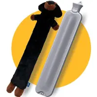 Pasper extra lange kruik 75 cm met hoes - 3.5 liter warmwaterkruik - naadloos ontwerp - hond teckel - 8 uur warmte - kruikzak