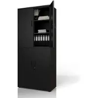 Juskys Metalen Archiefkast / Kantoorkast - Incl. slot en 2 sleutels - Zwart