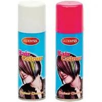 Goodmark Carnaval verkleed haarverf - haarspray - kleuren wit en roze - 125 ml per flacon - verven