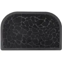 Galicja - Halfronde Deurmat - Antislip - Zwart - Grijs - 60x40cm