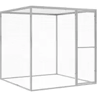 vidaXL Kippenhok met ren 117x1221x123 cm staal antracietkleurig