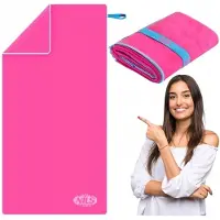 Nils Camp Sneldrogende Microvezel Handdoek 140x70cm - Roze