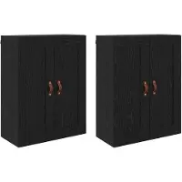 vidaXL Wandkast 2 st Zwart Eiken 69,5 x 34 x 90 cm Bewerkt hout