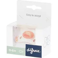 Difrax Fopspeen Natural 0-6m Dusty Pink Heart 1 St Fopspeen