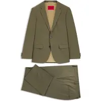 HUGO Tweedelig slim-fit pak van een wolmix popeline Maat 44