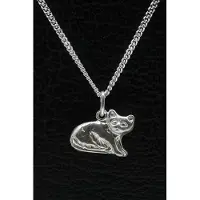 MOOYE ® - Collectie Zilveren Poes ketting hanger - liggend