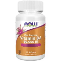 Now – Vitamine D-3 50.000 IE, 50 Softgels