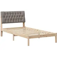 vidaXL Bedframe met Gevoerde Hoofdbord Bruin 100 x 200 cm