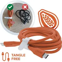 InLine USB 2.0-kabel, USB-C-snelladingskabel 100 W, Papaya/oranje 0,5m