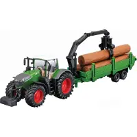 Bburago 18-31677 - Tractor - Fendt 1050 Vario met houttransportwagen (10 cm)