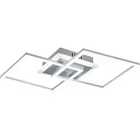 TRIO Vierkante plafondlamp Venida 57cm grijs