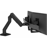 Ergotron Dubbele monitorarm HX, tot 32 inch per arm, in hoogte/diepte verstelbaar, kantelfunctie, VESA, mat zwart