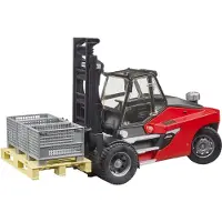 BRUDER Linde HT160 Heftruck - Met pallet en 3 boxen - 16 ton laadvermogen ton