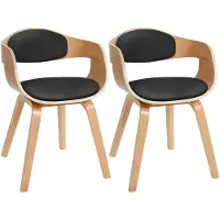 CLP Kingston Set van 2 Stoelen - Kunstleer - natura/zwart