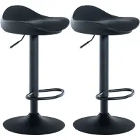 CLP Barstoel Alisson (set van 2 stuks) - Kunstleer, zwart onderstel - Zwart
