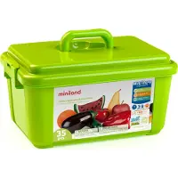 Miniland . Gesorteerd fruit, groenten en noten. Geel. Geel. One size