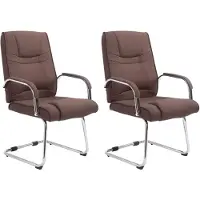 CLP Attila Set van 2 Eetkamerstoelen - Stof bruin