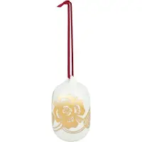 Marimekko Tiara kerstballen 2025 6x9 cm Wit-goud