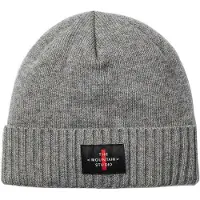 The Mountain Studio - Cashmere Mix Cross Logo Beanie - Muts One Size, grijs