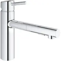 GROHE Concetto 1 gats keukenkraan met medium uitloop met uittrekbare dual spray chroom