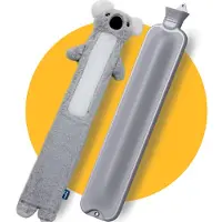 Pasper extra lange kruik 75 cm met hoes - 3.5 liter warmwaterkruik - naadloos ontwerp - koala - 8 uur warmte - kruikzak