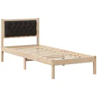 vidaXL Bedframe met hoofdeinde Zwart 80 x 200 cm Massief grenenhout