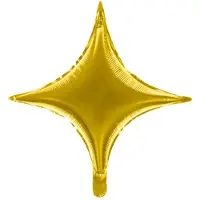 Party Deco Partydeco - Folieballon Ster 4 punten - goud - 42 cm