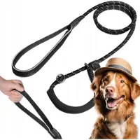DOGNESS Nylon Hondenlijn met Stropband L/XL tot 45kg - Zwart
