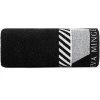 Eurofirany EVA7 Handdoek 50x90 cm Zwart - Luxe Katoen met Jacquard Borduursel