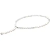 Gaura -Parelcollier met rijstvormige parels – Lengte 50 cm – Diameter 4,5–5 mm – Verstelbare sluiting