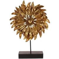 Baroque - Decoratief beeld of figuur - Ornament Veer 36,5 cm - Goud - Resin - 36.5x26x8 - Polyresin