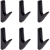 QUVIO Wandkapstok - Haak - Wandhaak - Haakje - Wandhaakje - Muurhaak - Ophanghaak - Metaal - Zwart - Set van 6