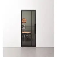 Barnwoodweb Taatsdeur 6 vaks modern met grijs gerookt glas in standaard maten