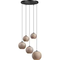 Eth 5-lichts hanglamp Orb Saturn rond met uniek effect
