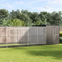 vidaXL Volière met verlengstuk 1118x303x216 cm staal zilverkleurig
